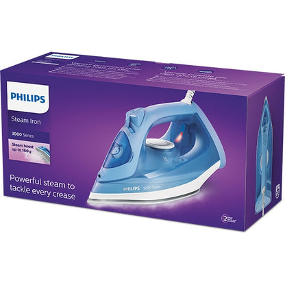 Fier de calcat PHILIPS Seria 3000 DST3020/20, 2200W, 160g/min, 300ml, talpa ceramica, albastru-alb
