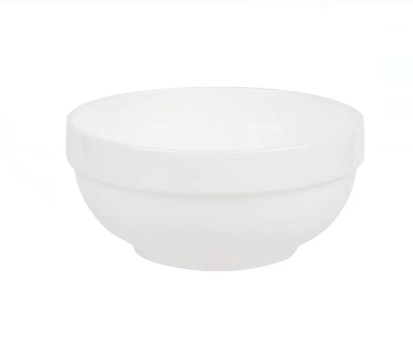 Bol Alb Rotund din Portelan 1.2L