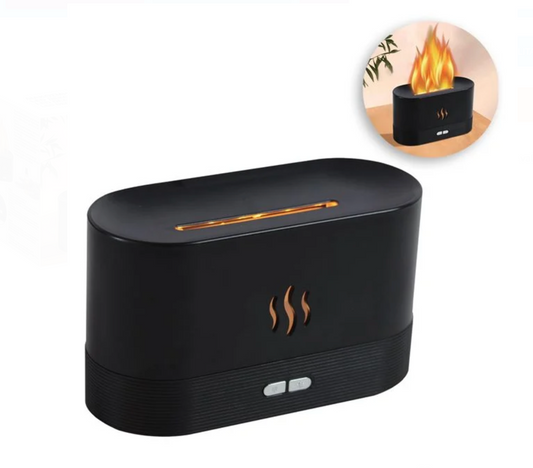 Difuzor Electric de Parfum cu LED cu Efect de Flacara de 8 Culori & USB pentru Camera 17x7x10cm