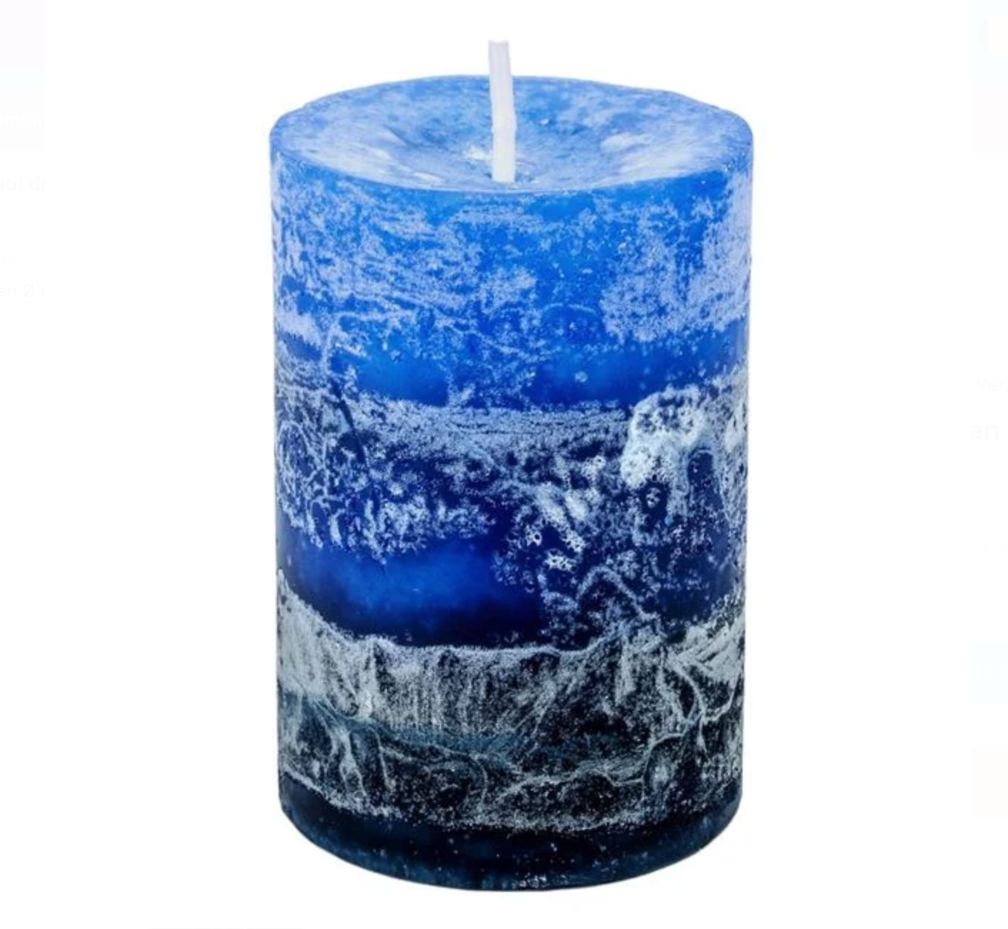 Lumanare Albastra cu Aroma Ocean Ø5x7.5cm