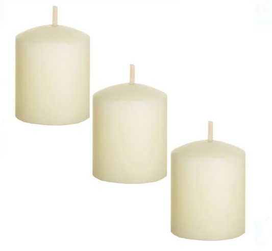 Set Lumanari Votive Ecru cu Aroma de Vanilie Ø3.5x4.5cm - 3buc