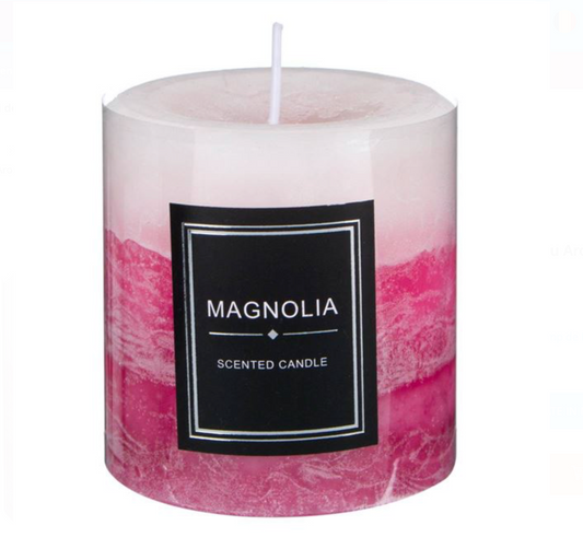Lumanare Parfumata Roz Fucsia cu Aroma de Magnolie Ø7x7.5cm