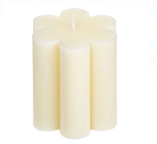 Lumanare Parfumata Floare Ecru cu Aroma de Vanilie Ø7x7.5cm