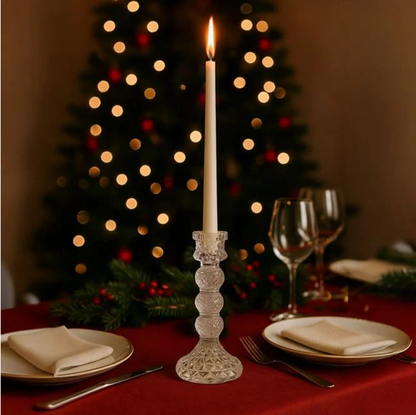 Sfesnic Decorativ din Sticla Transparent 3 Bile Romburi Ø7,5x15,5cm