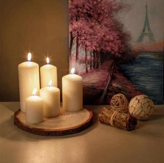 Suport din Lemn Buturuga pentru Lumanari Ø23x2cm