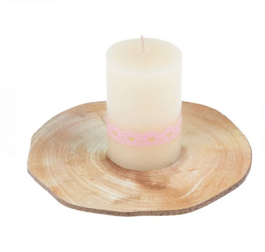 Suport din Lemn Model Buturuga pentru Lumanari Ø20.5x0.5cm