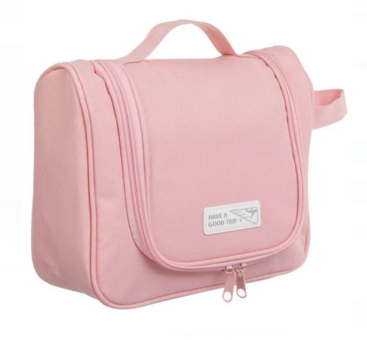 Portfard Roz cu Maner "Have a good trip" 24x9x19cm