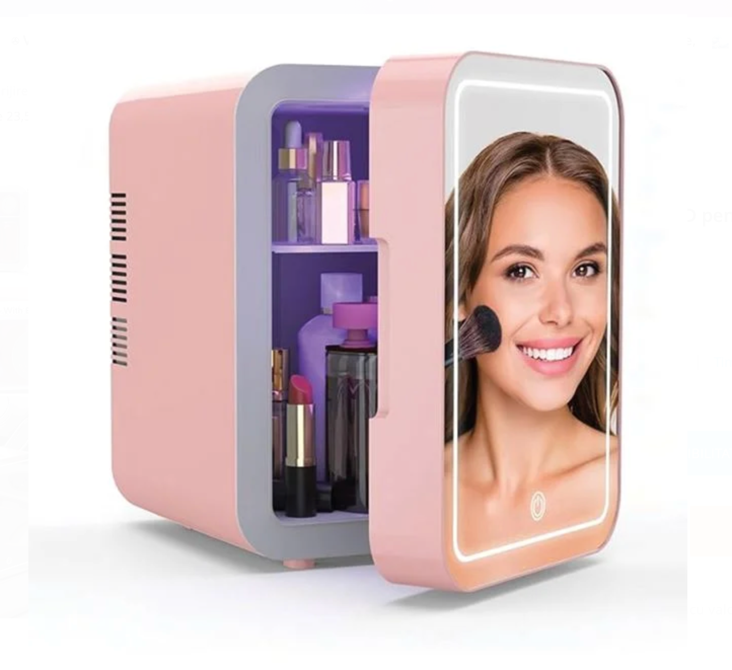 Mini Frigider cu Oglinda & LED pentru Cosmetice 23,5x14x13cm - 4L