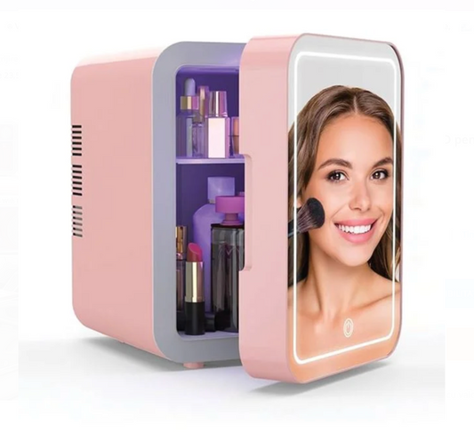 Mini Frigider cu Oglinda & LED pentru Cosmetice 23,5x14x13cm - 4L