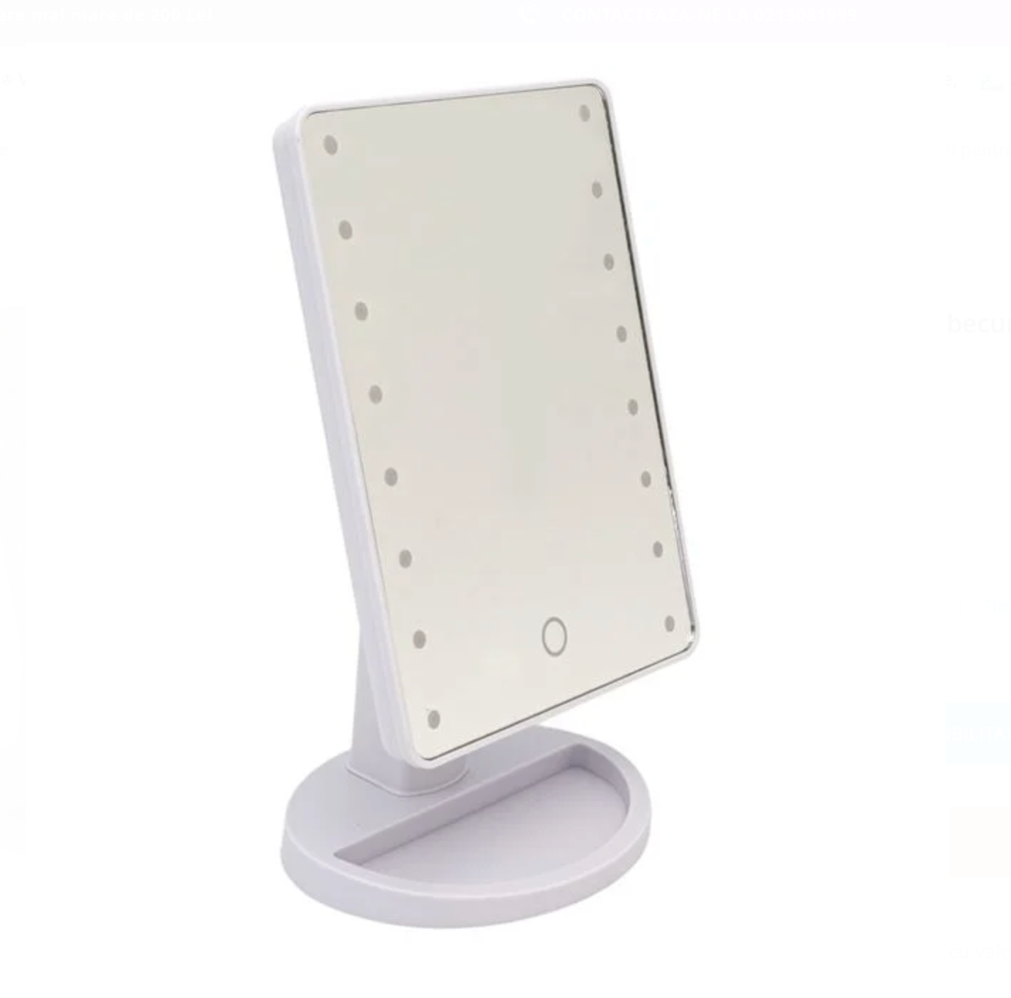 Oglinda Alba cu Suport cu 16 becuri LED