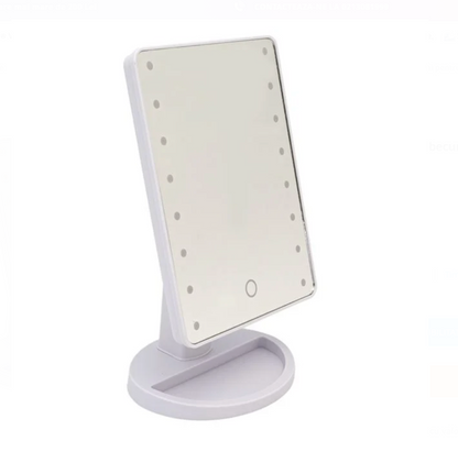 Oglinda Alba cu Suport cu 16 becuri LED