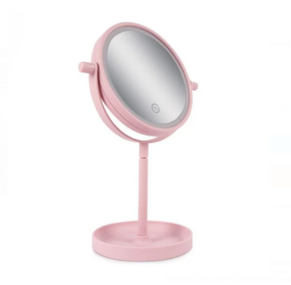 Oglinda Machiaj Roz cu 14 Becuri LED 15cm