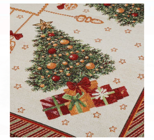 Fata de Masa de Craciun Tapestry Ecru Brad 120x120cm