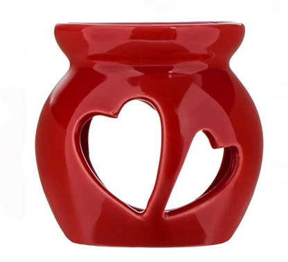 Wax Melt Suport Ceramic Rosu cu 1 Inima Rosie de Ceara