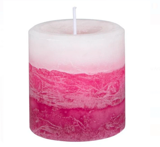 Lumanare Parfumata Roz Fucsia cu Aroma de Magnolie Ø7x7.5cm