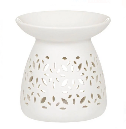 Suport pentru Ulei Parfumat Ceramic Alb cu Model Ø11x11cm