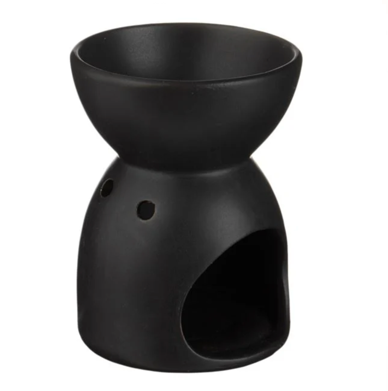 Suport Ceramic Negru Mat cu Mesaj din Folie Aurie pentru Ulei Parfumat Ø8x11cm