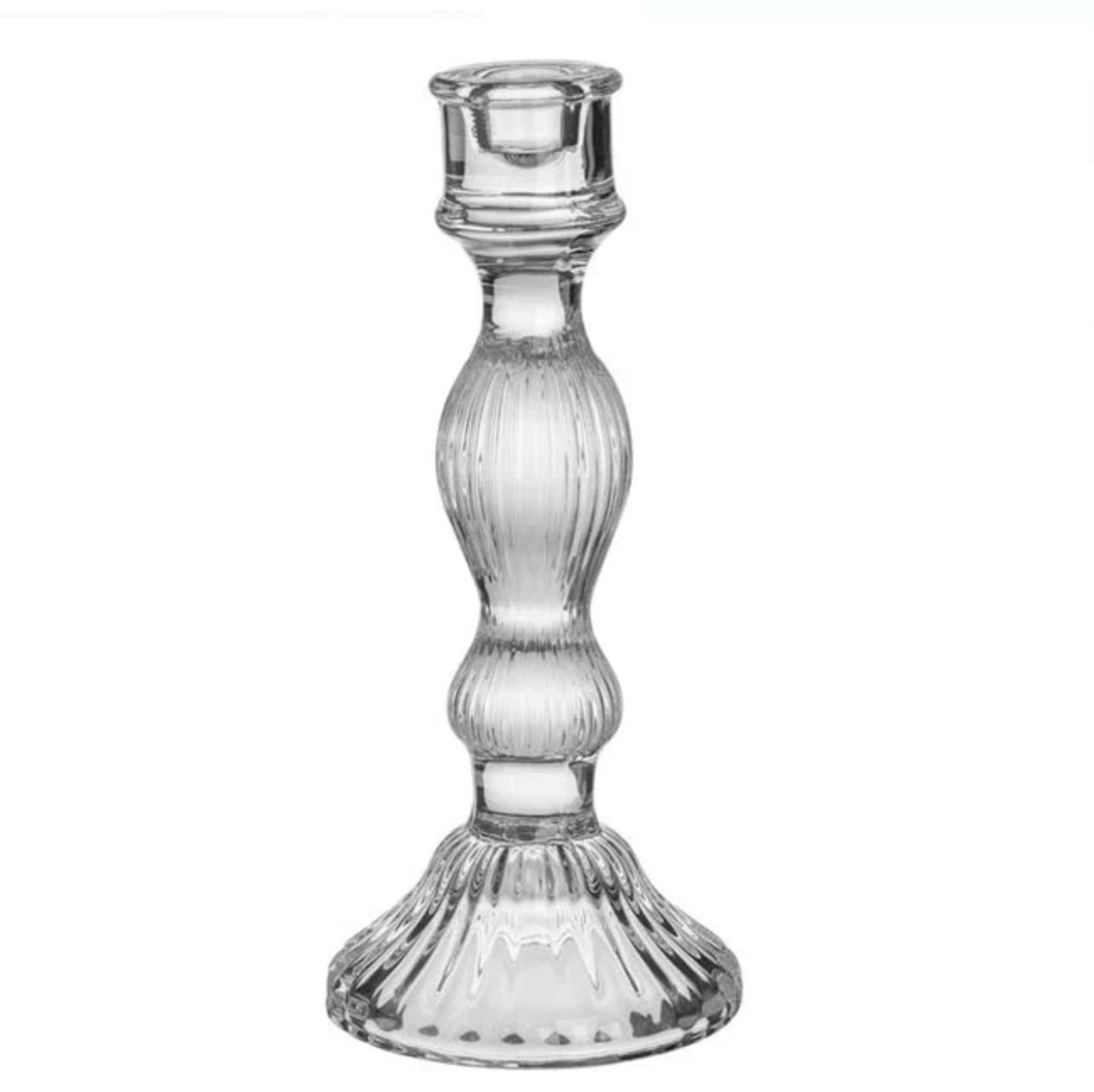 Sfesnic Decorativ Transparent Rotund cu Baza Deschisa Ø11x25cm