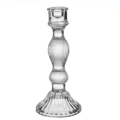 Sfesnic Decorativ Transparent Rotund cu Baza Deschisa Ø11x25cm