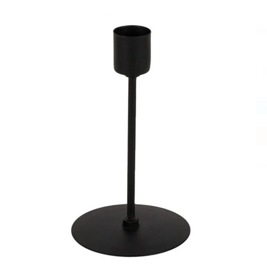 Sfesnic Decorativ Metalic Negru cu Baza Rotunda Ø8x14cm