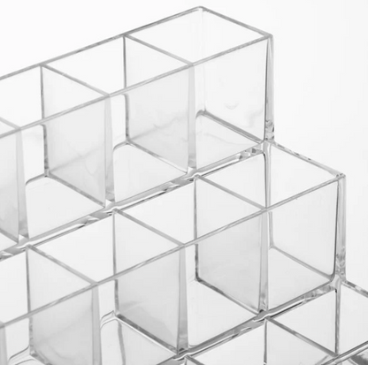Suport Acrilic cu 24 de Compartimente pentru Ruj 23x8,5x9cm