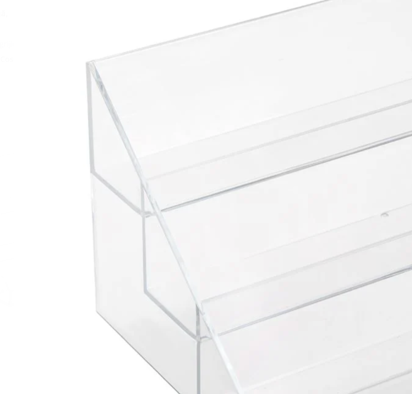 Suport Acrilic Transparent cu 3 Nivele pentru Cosmetice 22x11.5x11cm