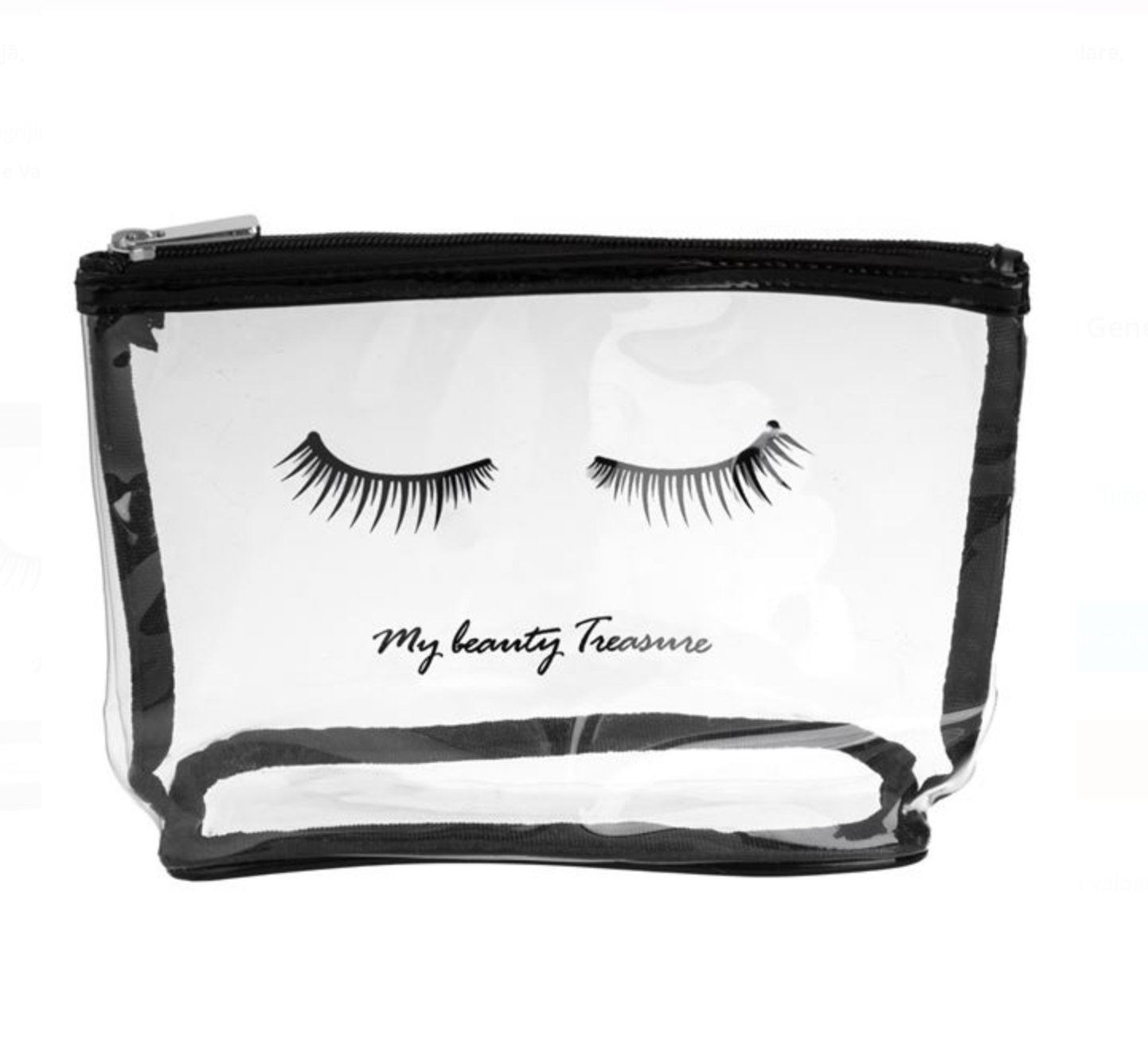Portfard Transparent cu Model Gene Negre 22x8x15cm
