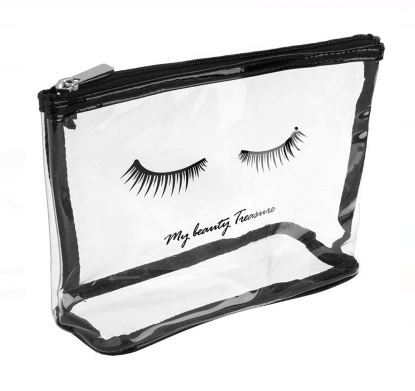 Portfard Transparent cu Model Gene Negre 22x8x15cm