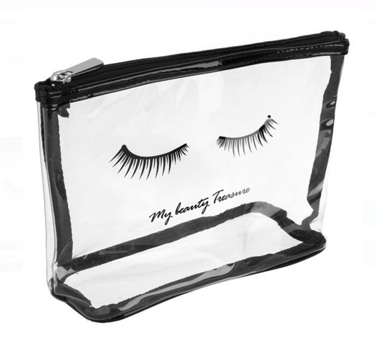 Portfard Transparent cu Model Gene Negre 22x8x15cm
