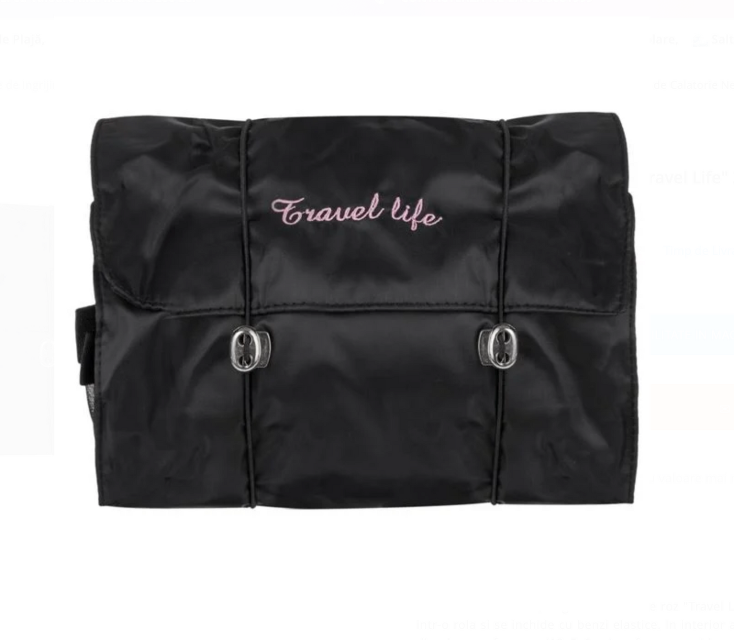 Portfard de Calatorie Negru "Travel Life" 22x5x17cm