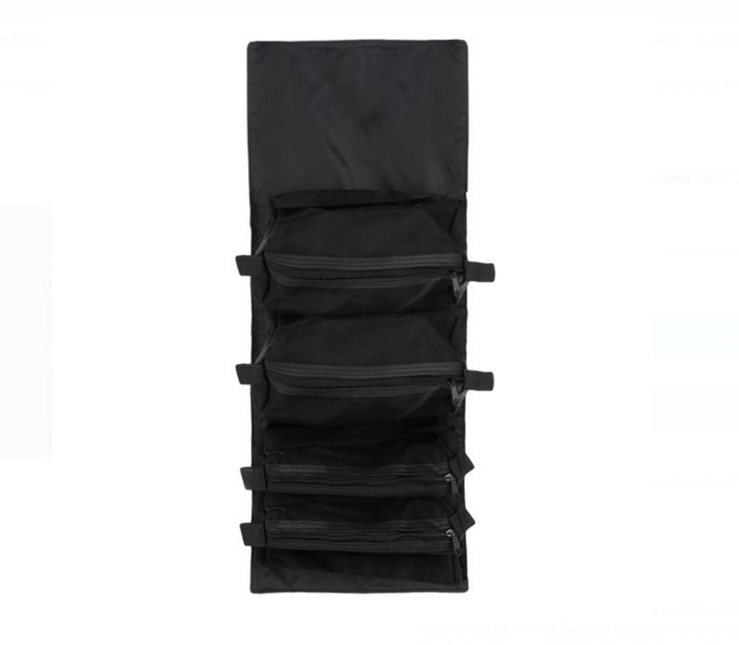 Portfard de Calatorie Negru "Travel Life" 22x5x17cm