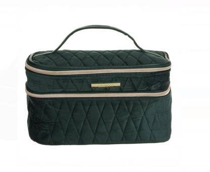 Portfard Dublu Verde Catifelat cu Maner 25x15,5x14cm