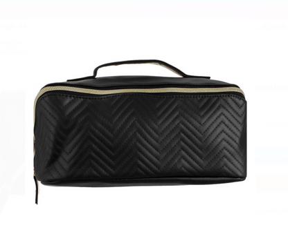 Portfard Negru cu Maner 2 Compartimente & Fermoar Diagonal 27x12x12cm