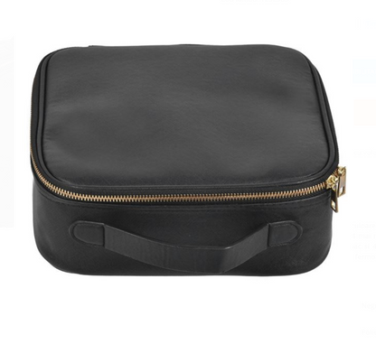 Portfard Valiza Negru din Piele Artificiala cu Separatori & Huse pentru Pensule 26x23x10cm