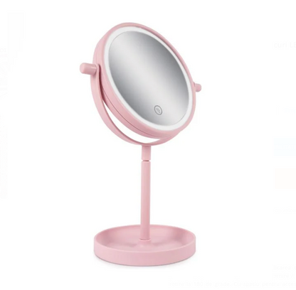 Oglinda Machiaj Roz cu 14 Becuri LED 15cm