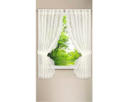 Perdea bucătărie Meran crem 160x90 cm, set 2 buc.