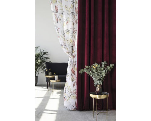 Draperie semiopacă cu rejansă Solevito Castellano bordo 140x260 cm