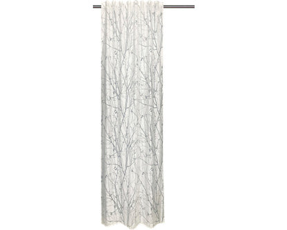 Perdea cu rejansă Solevito Flora alb-gri 140x240 cm