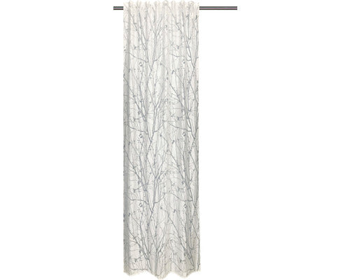 Perdea cu rejansă Solevito Flora alb-gri 140x240 cm