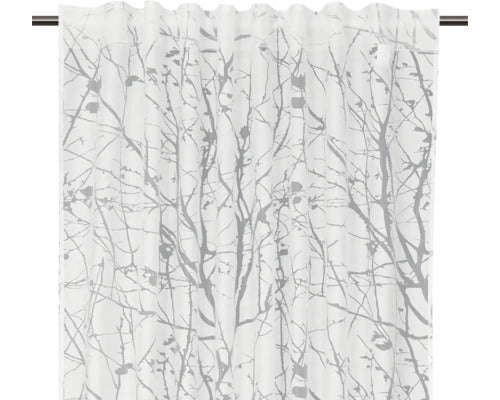 Perdea cu rejansă Solevito Flora alb-gri 140x240 cm