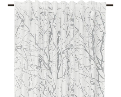 Perdea cu rejansă Solevito Flora alb-gri 140x240 cm