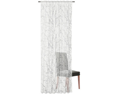 Perdea cu rejansă Solevito Flora alb-gri 140x240 cm