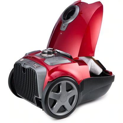 Aspirator cu sac MYRIA MY4538, 3l, 750W, 76dB, rosu-negru