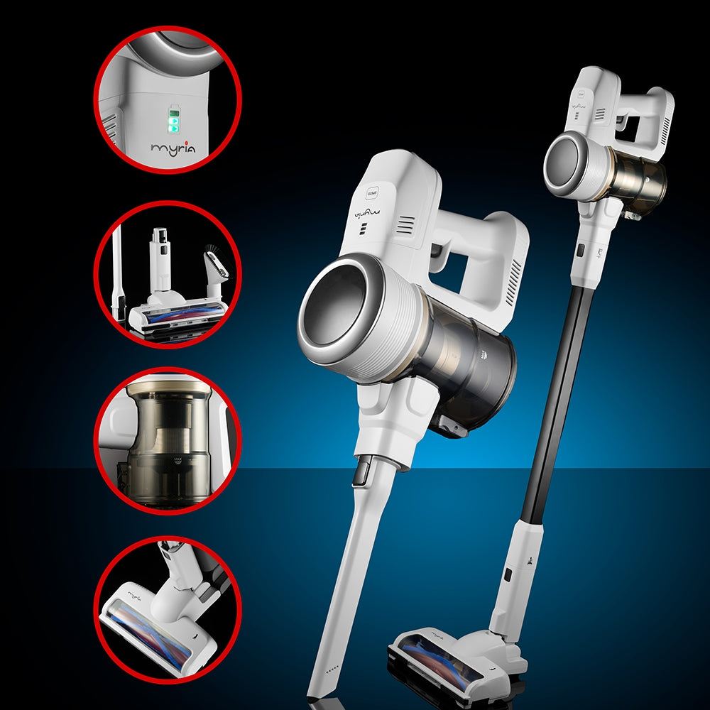 Aspirator vertical MYRIA MY4541, 0.6l, 25.9V, autonomie max 40 min, alb-argintiu
