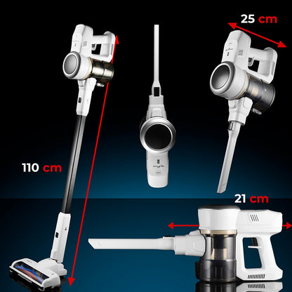 Aspirator vertical MYRIA MY4541, 0.6l, 25.9V, autonomie max 40 min, alb-argintiu
