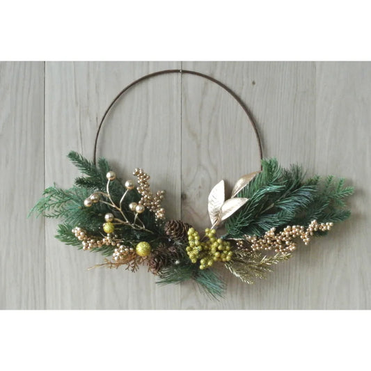 Coronita de Craciun, din brad artificial, PVC, Ø 50 cm, verde