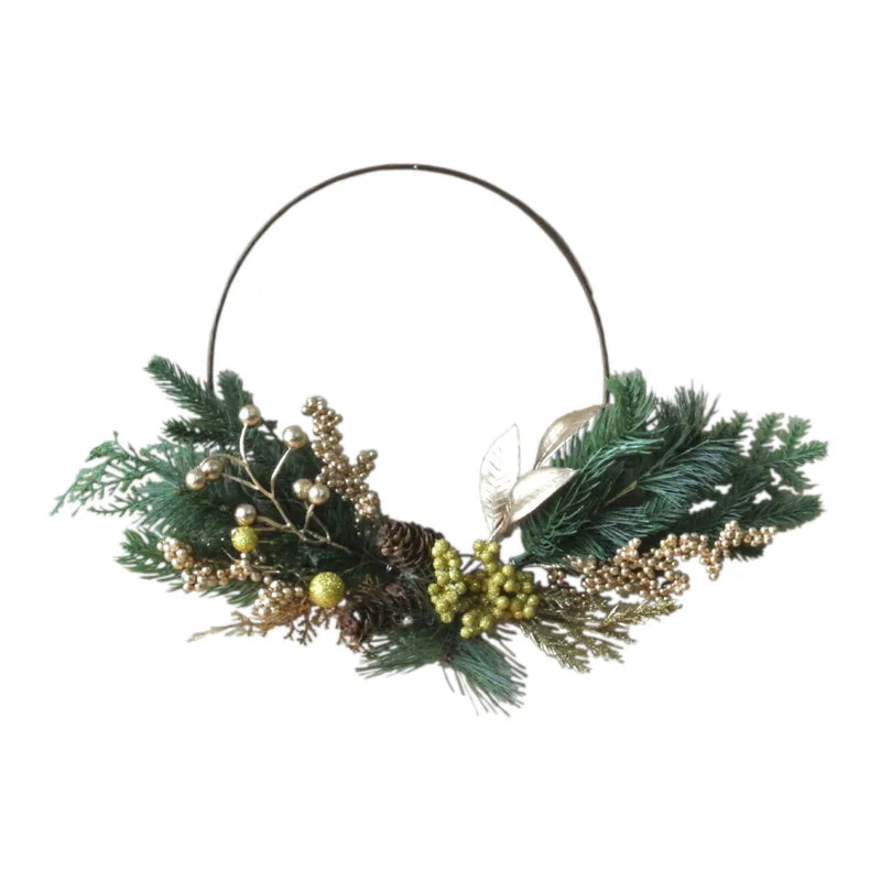 Coronita de Craciun, din brad artificial, PVC, Ø 50 cm, verde