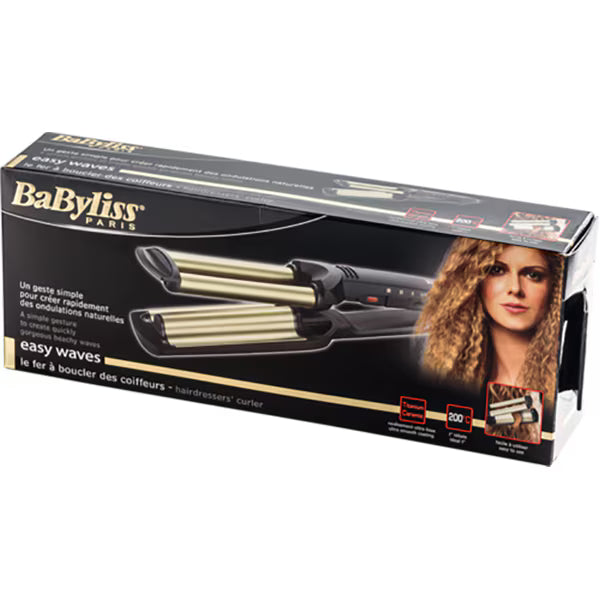 Ondulator BABYLISS Easy Waves C260E, 200 grade, invelis ceramic, negru