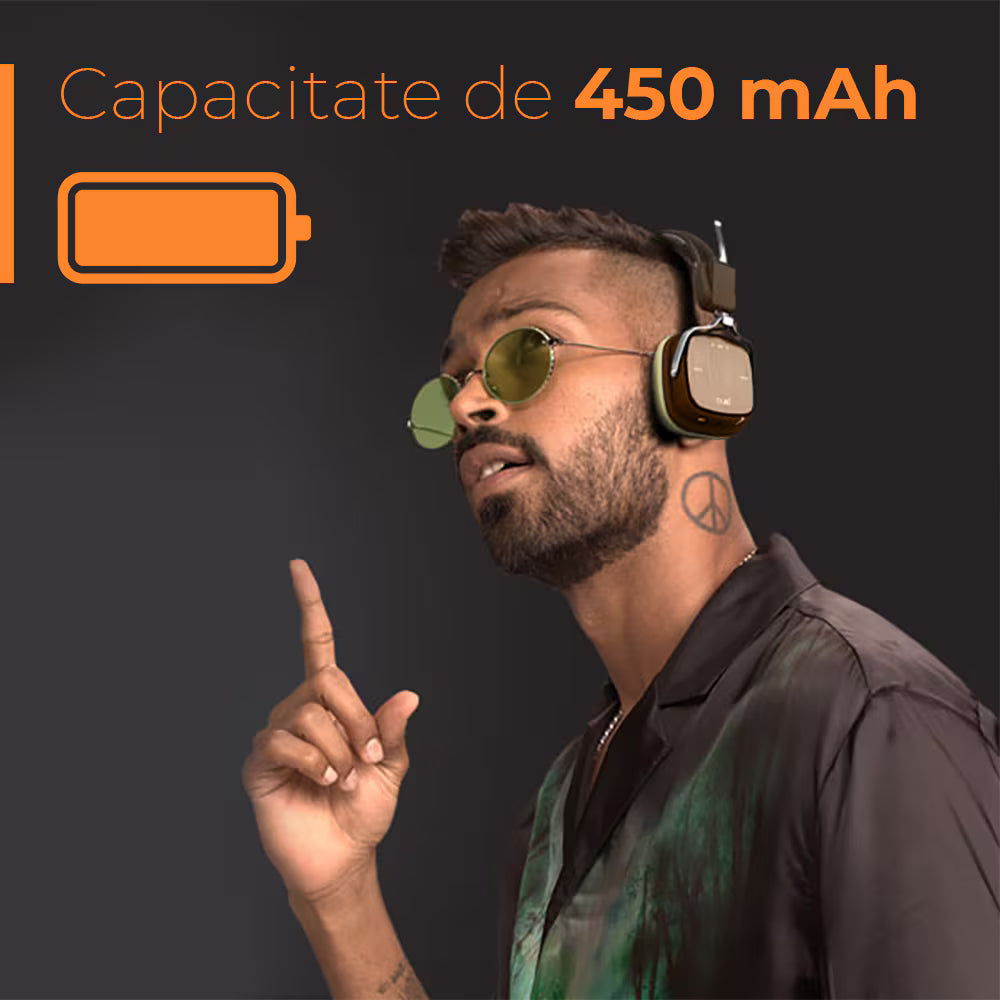 Casti boAt Rockerz 600, Bluetooth, On-ear, Microfon, maro