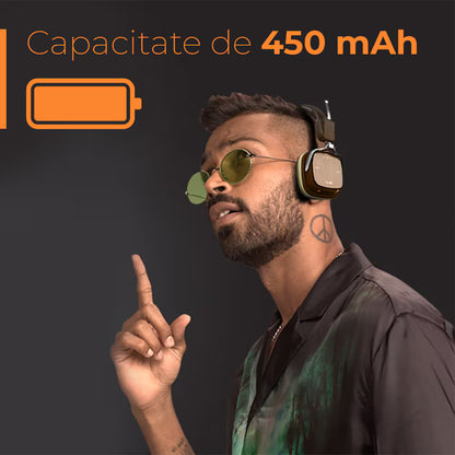 Casti boAt Rockerz 600, Bluetooth, On-ear, Microfon, maro